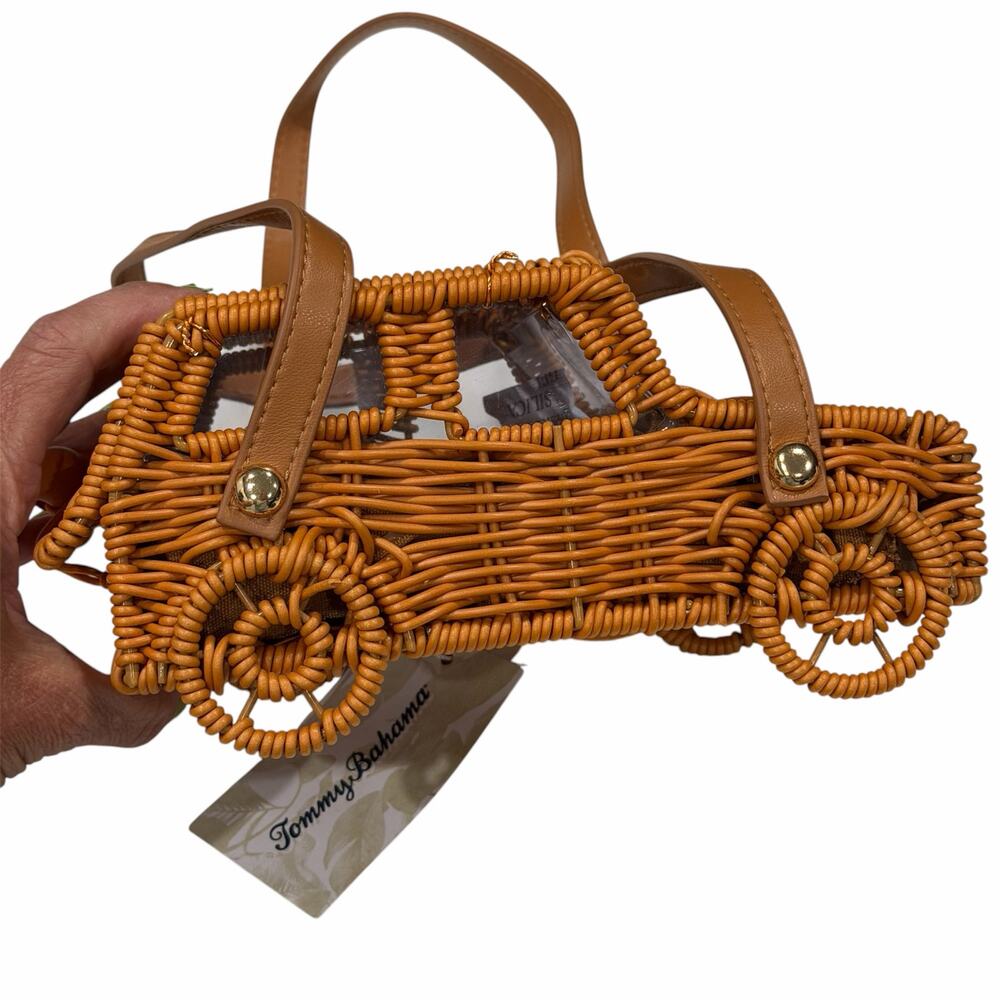 Tommy Bahama Woven Rattan Jeep Bag Wicker Car Truck Bronco Handbag NWT